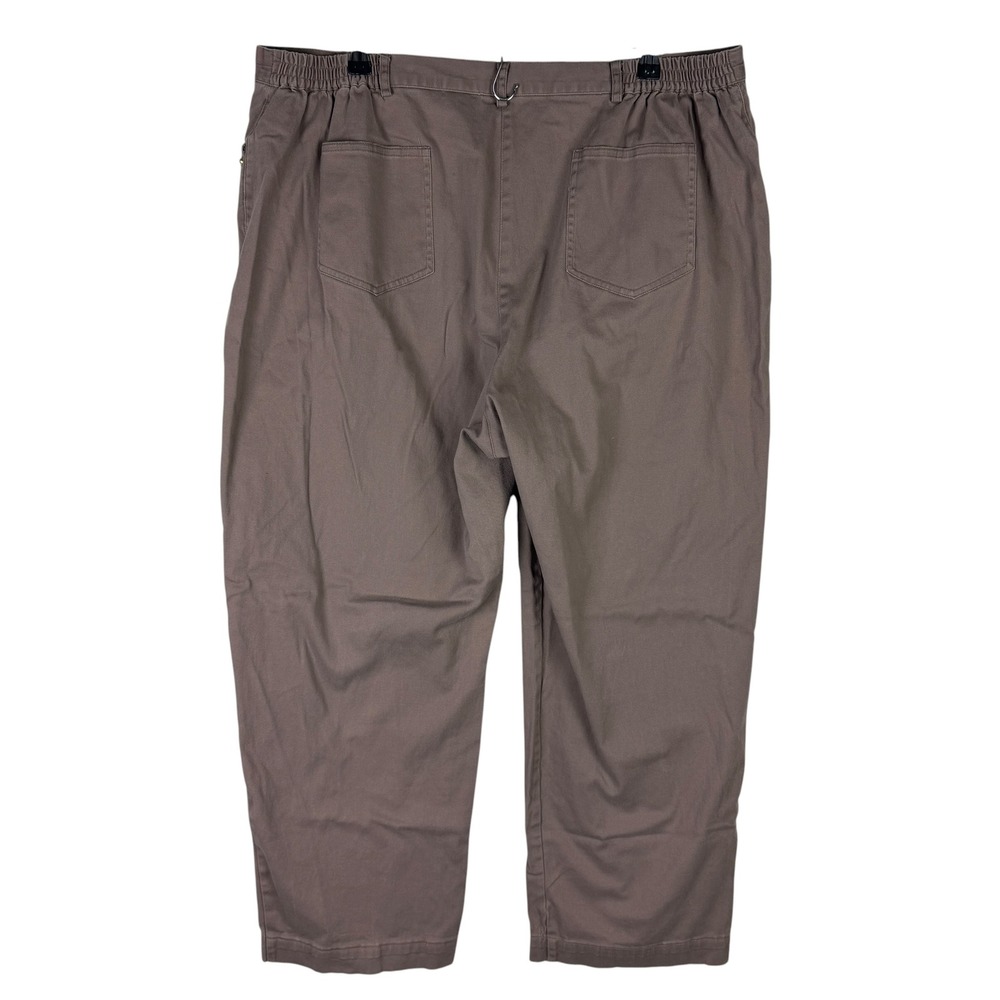 Ruby Rd Woman's 20W Taupe Brown Embellished Straight Leg Crop Pants Elastic Back - Picture 4 of 8